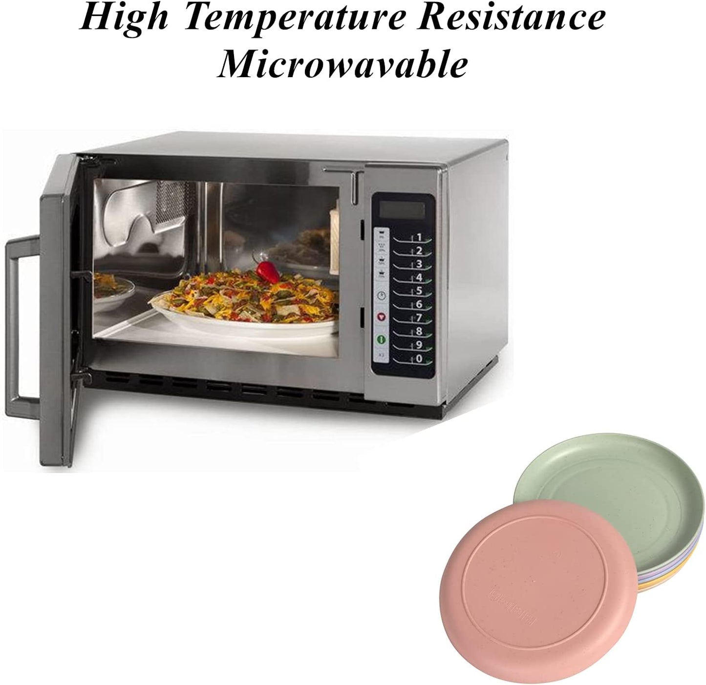 Lightweight Wheat Straw Plates Unbreakable Dinner Dishes Plates Set Dishwasher & Microwave Safe (Small 6 Pack 5.9')