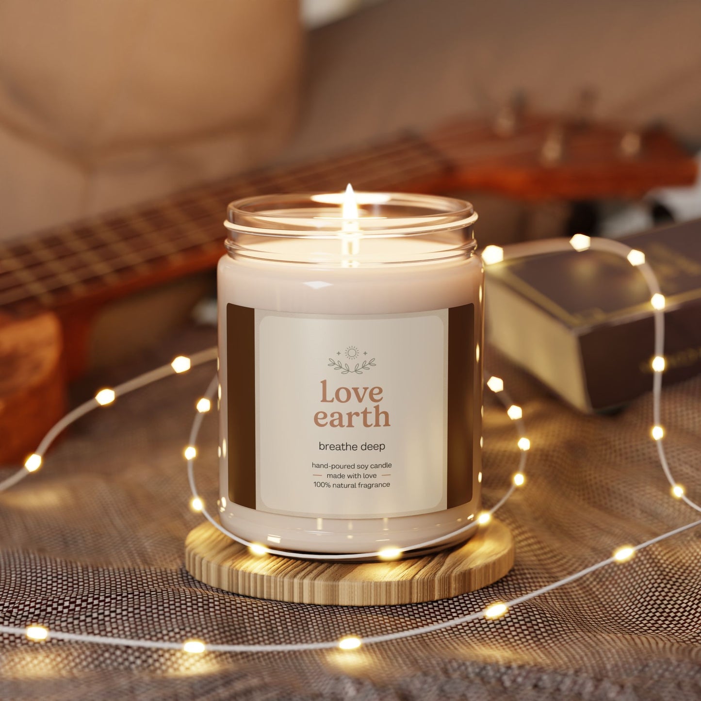 Love Earth Scented Soy Candle, Relaxing Aromatherapy Candle for Home, Eco-Friendly Gift, Breathe Deep, Meditation Candle, Spa Essential