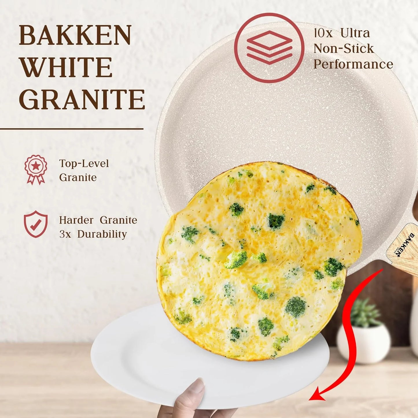 Bakken-Swiss 14-Piece Kitchen Cookware Set – Granite Non-Stick – Eco-Friendly – for All Stoves & Oven-Safe