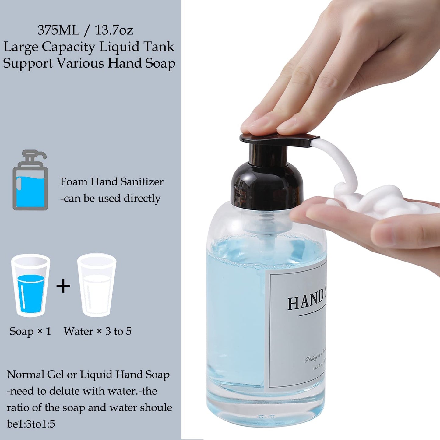 Foaming Soap Dispenser Thick Glass