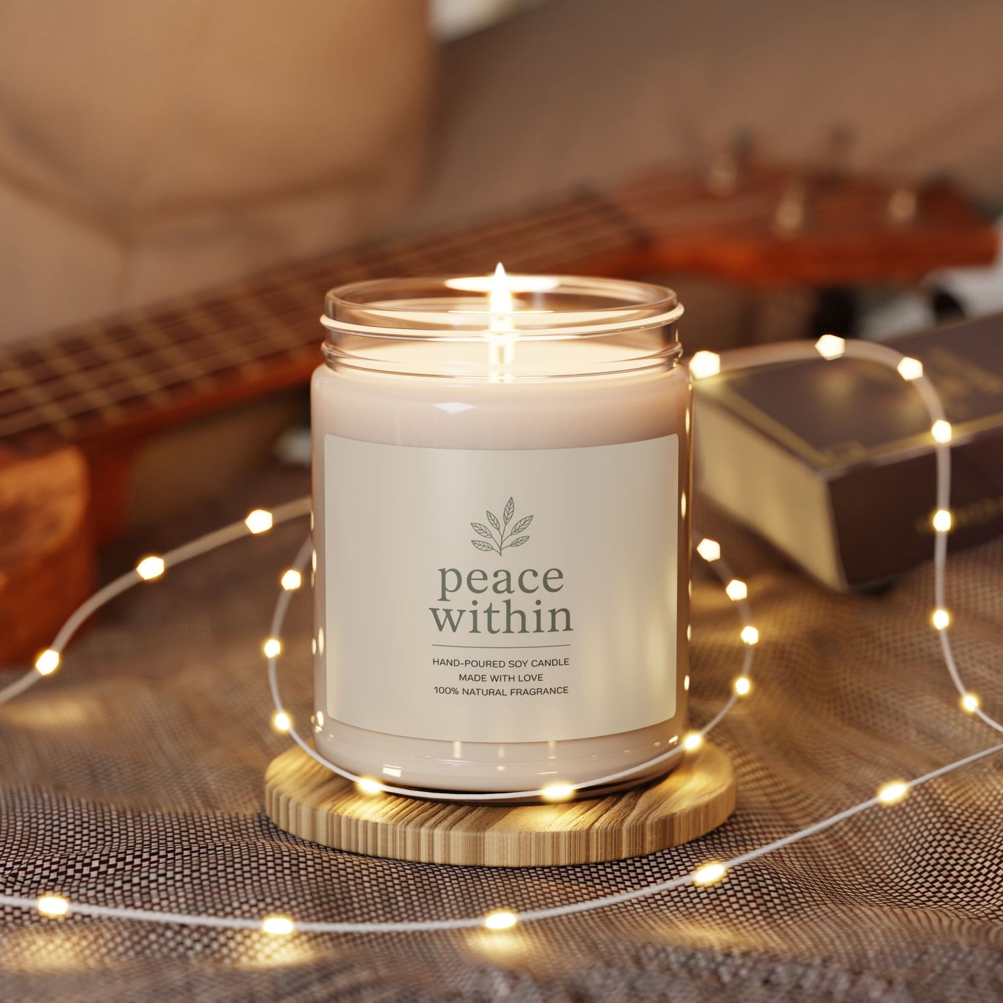 Peace Within Scented Soy Candle - Relaxing Aromatherapy, Home Decor, Gift for Wellness, Self-Care, and Meditation