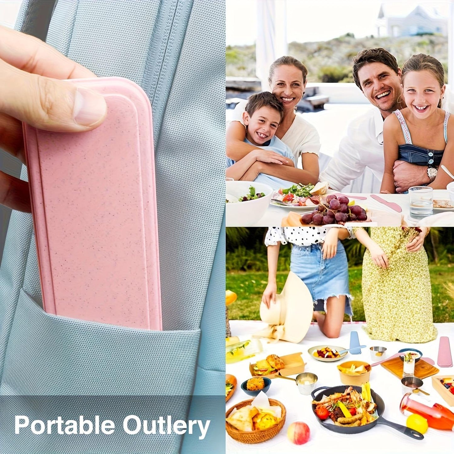 Sustainable Diet 4-Piece Eco-Friendly Cutlery Set Biodegradable Reusable