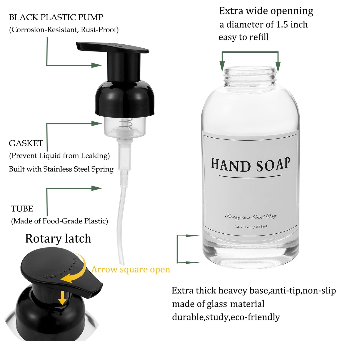 Foaming Soap Dispenser Thick Glass