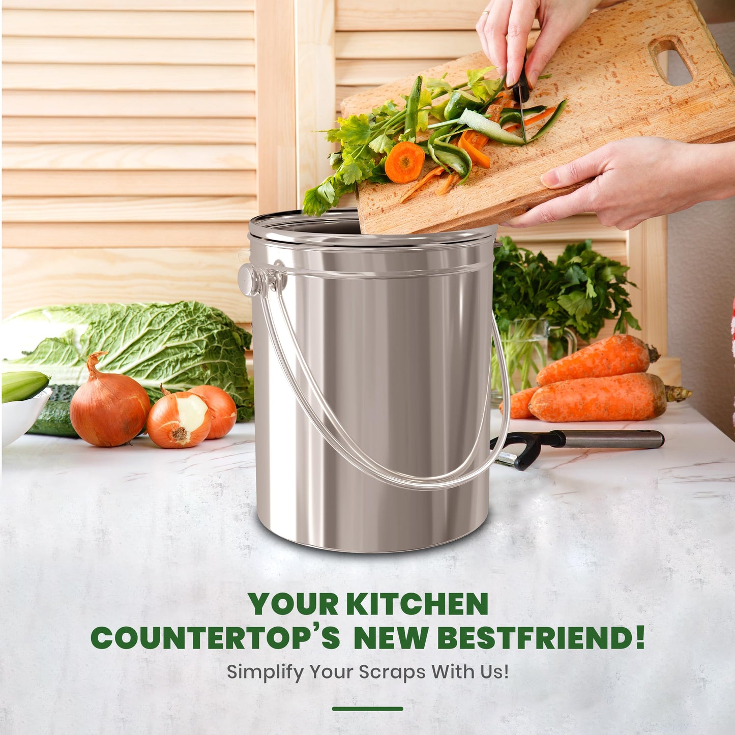 Utopia Kitchen Compost Bin for Kitchen Countertop