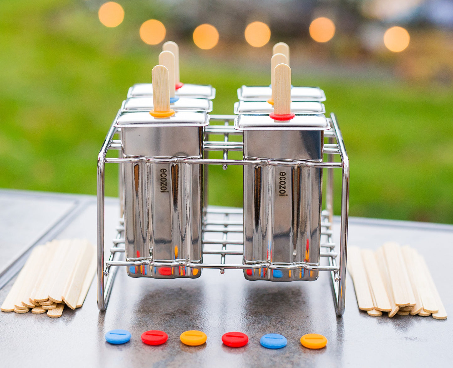 Ecozoi Stainless Steel Popsicle Molds and Rack