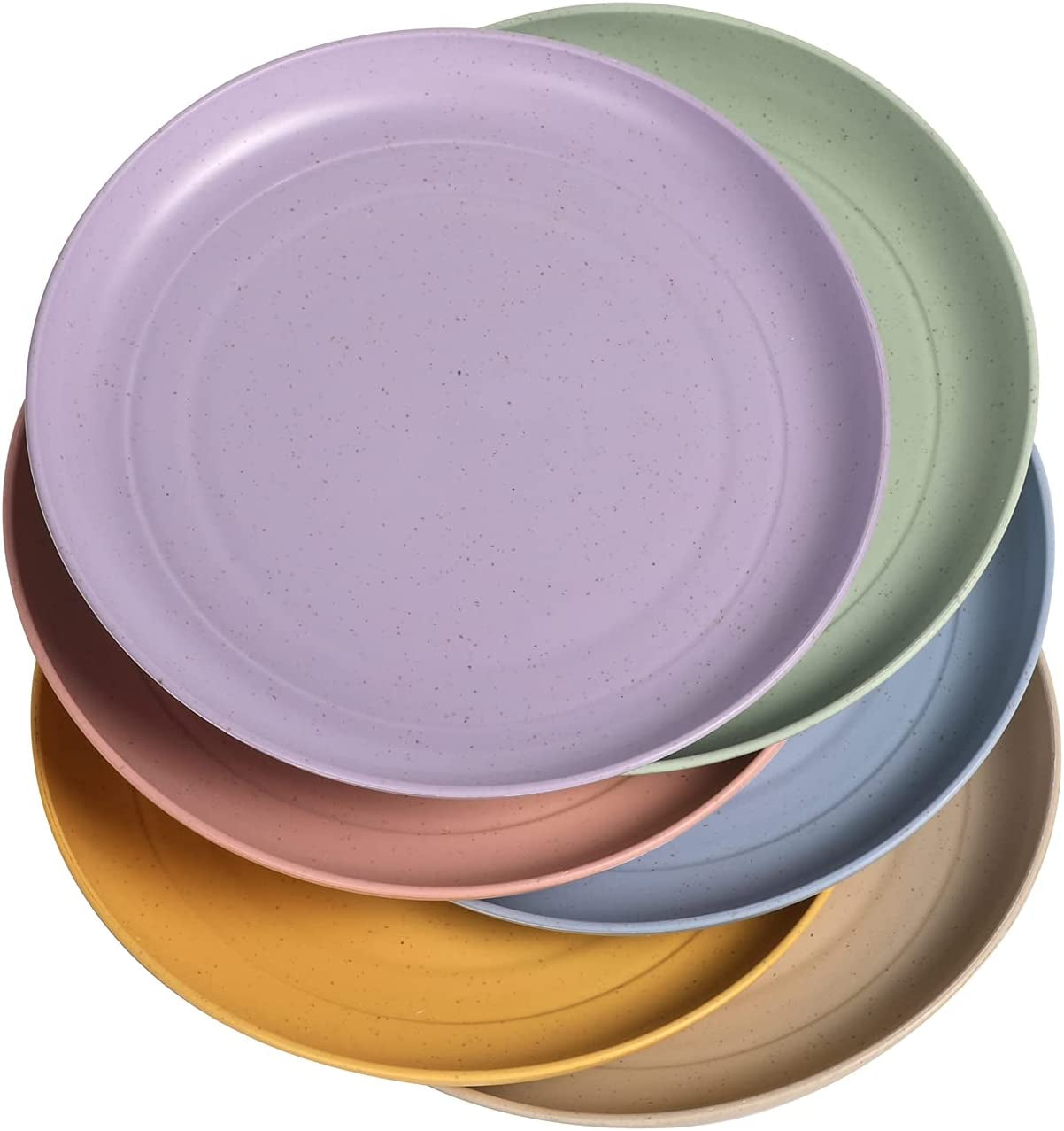 Lightweight Wheat Straw Plates Unbreakable Dinner Dishes Plates Set Dishwasher & Microwave Safe (Small 6 Pack 5.9')