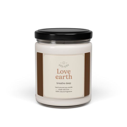 Love Earth Scented Soy Candle, Relaxing Aromatherapy Candle for Home, Eco-Friendly Gift, Breathe Deep, Meditation Candle, Spa Essential