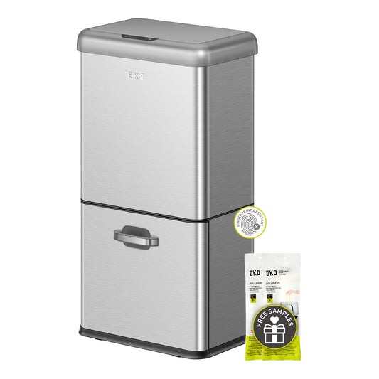 Premium Stainless Steel Dual Compartment Motion Sensor Trash Can
