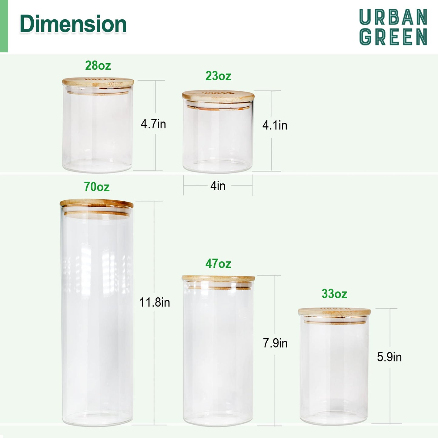 Glass Jars with Bamboo Lids