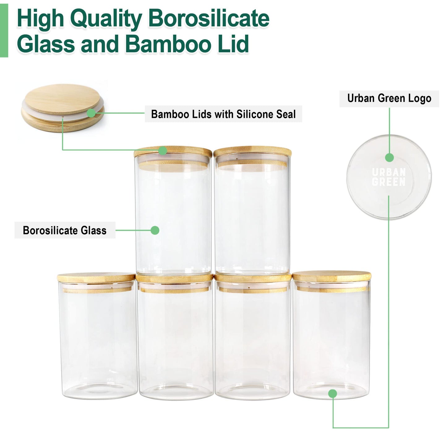 Glass Jars with Bamboo Lids