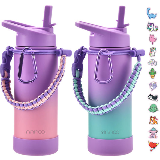 Girls Water Bottle for School, 16oz Stainless Steel