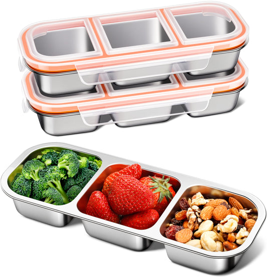 3 Pack Stainless Steel Snack Containers