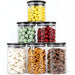 Glass Jars with Black Bamboo Lids