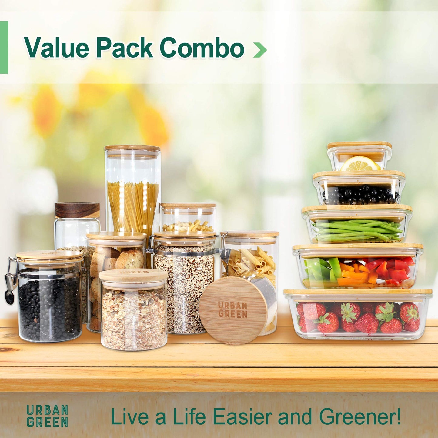Glass Jars with Bamboo Lids