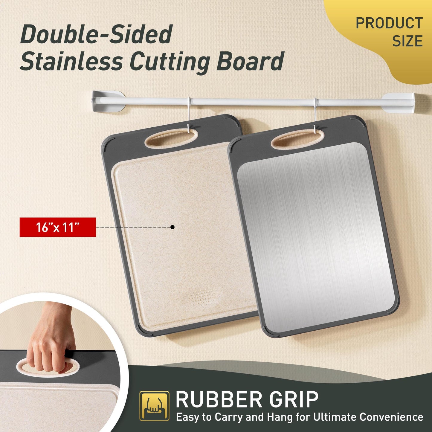 2 in 1 Stainless Steel Cutting Board