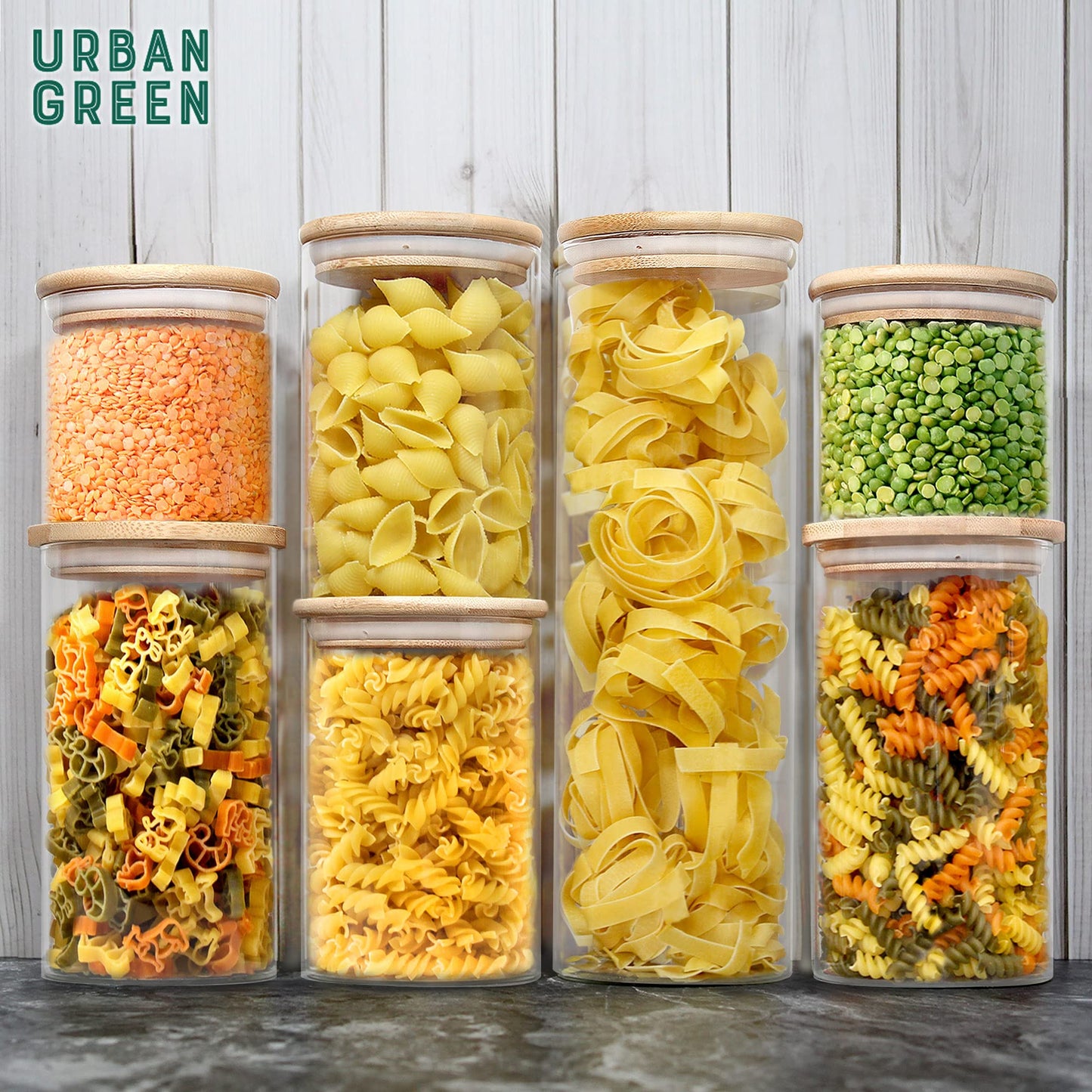 Glass Jars with Bamboo Lids