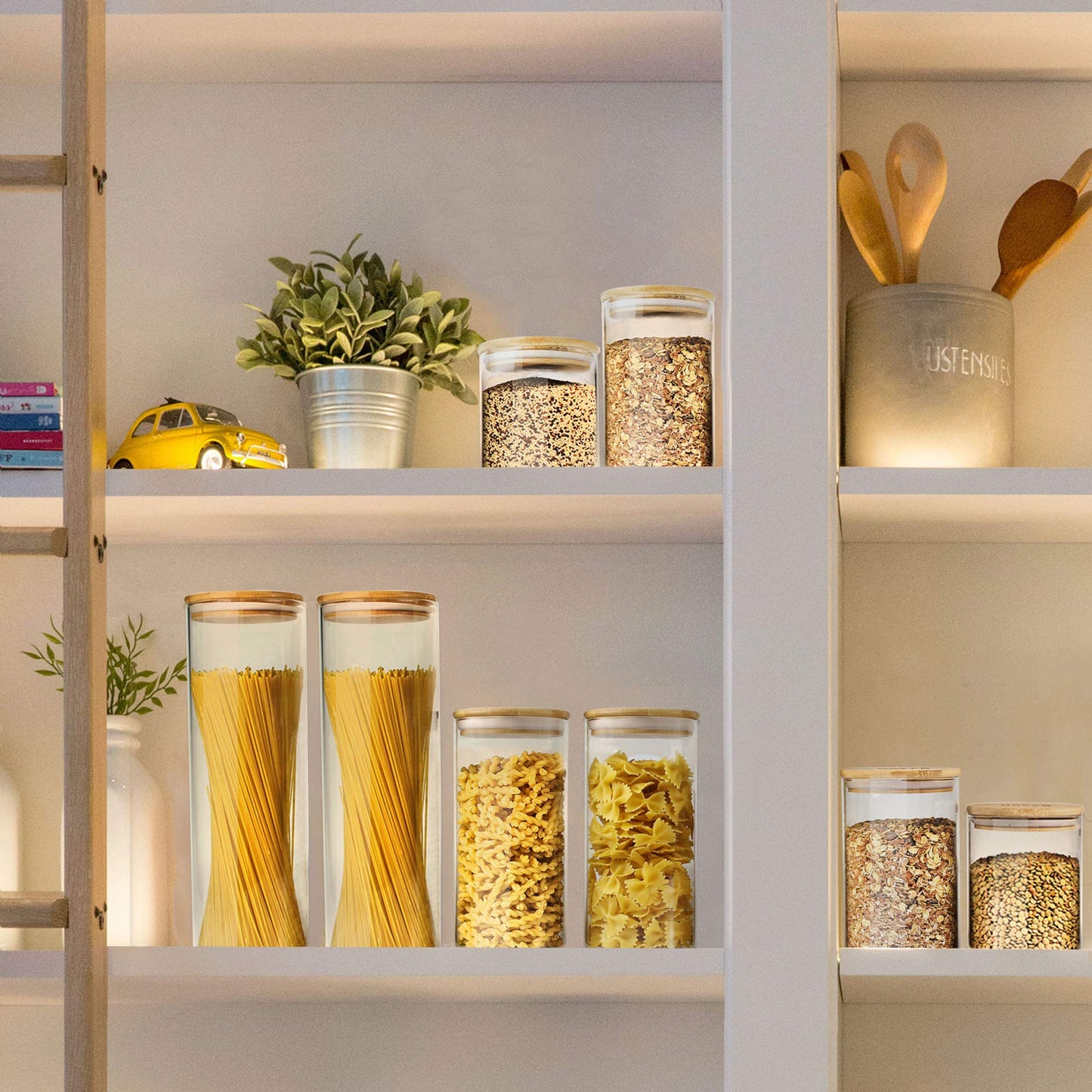 Glass Jars with Bamboo Lids