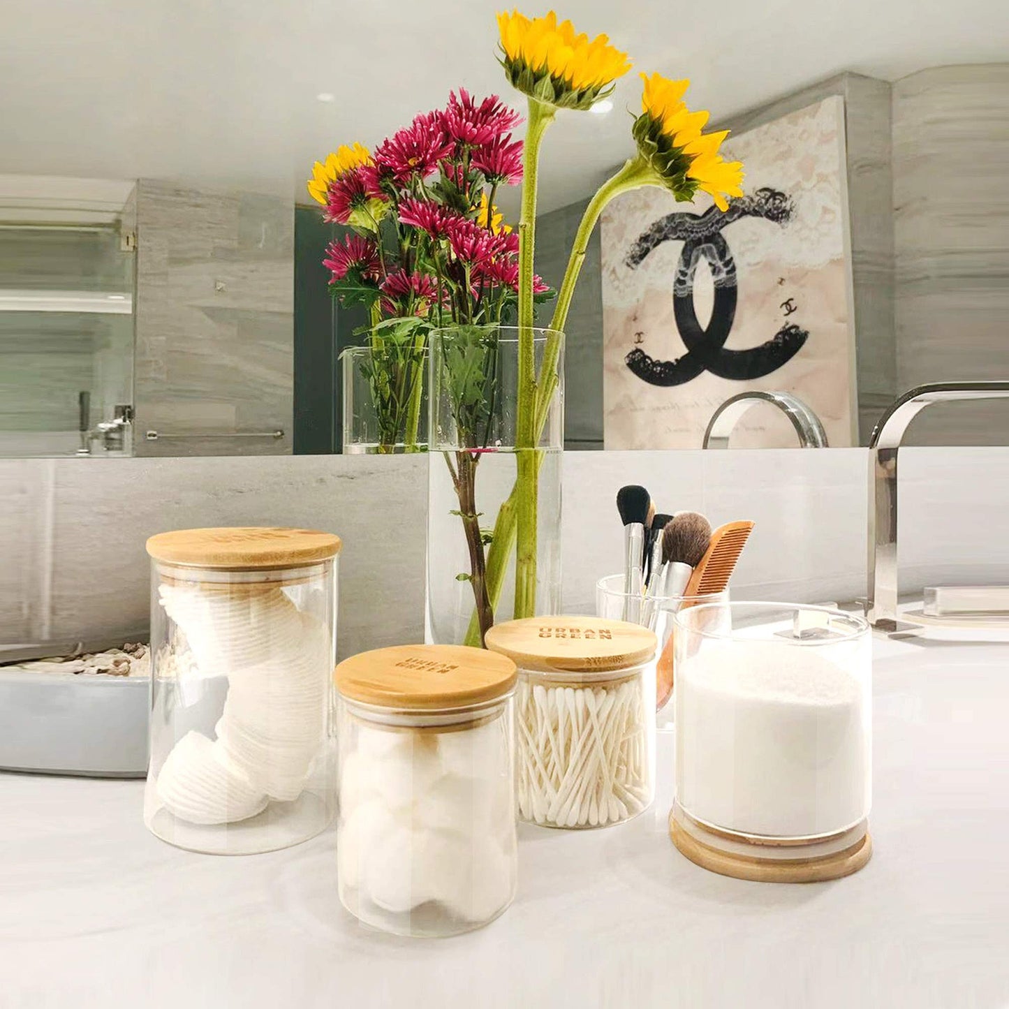 Glass Jars with Bamboo Lids