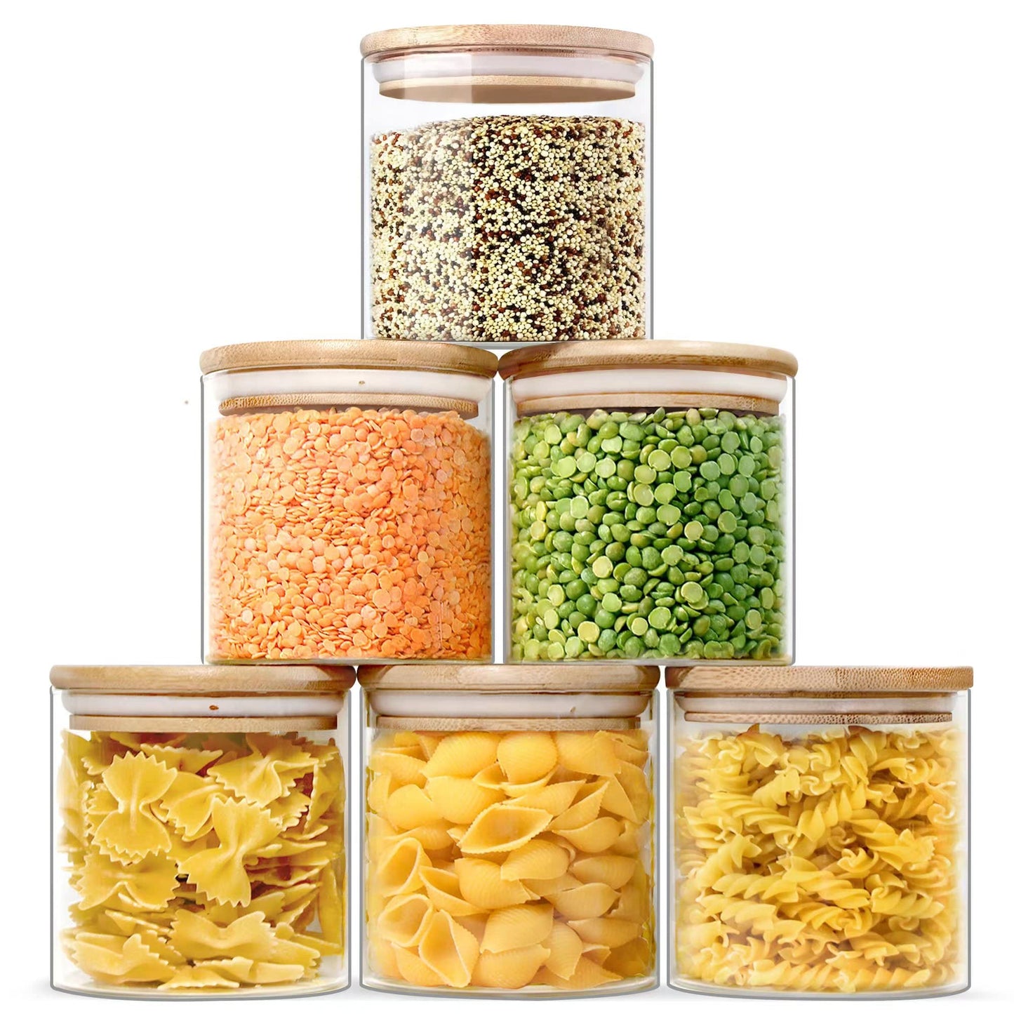 Glass Jars with Bamboo Lids