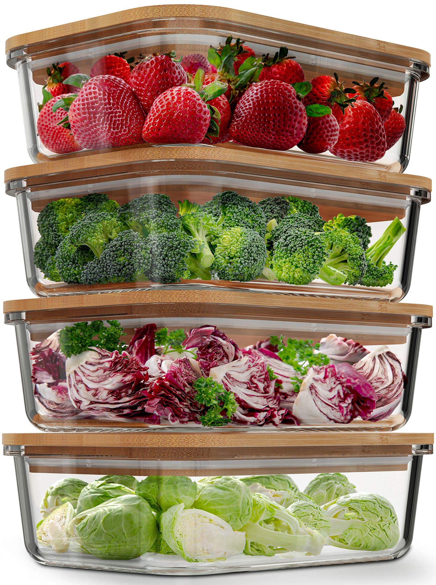 Glass Food Storage Containers with Bamboo Lids
