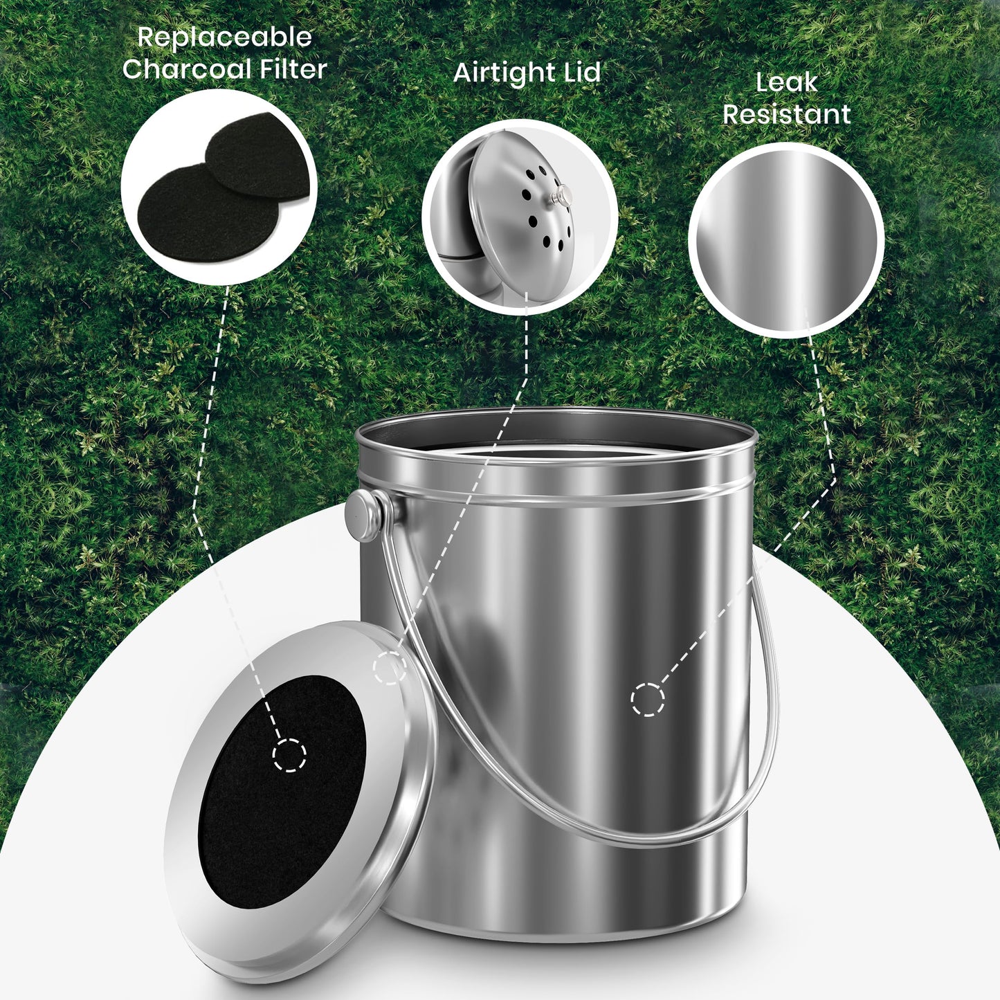 Utopia Kitchen Compost Bin for Kitchen Countertop
